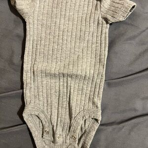 Gray Ribbed Kids One Piece
